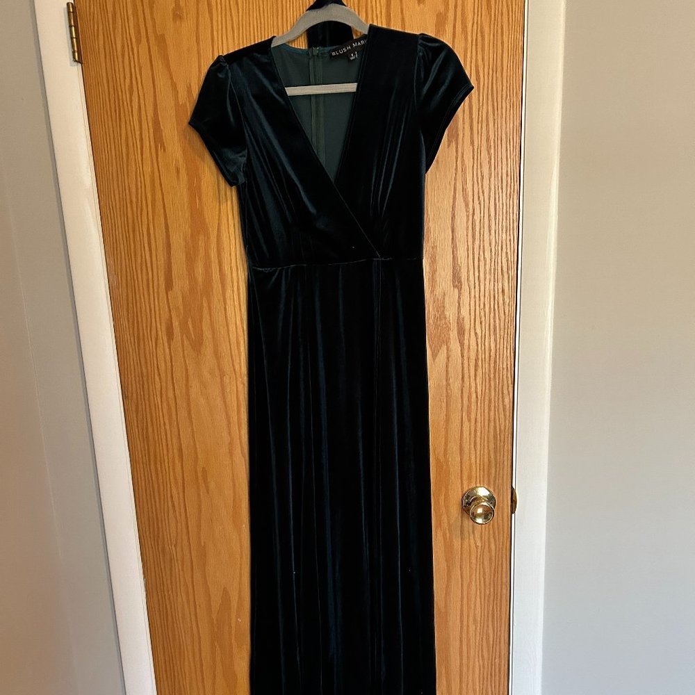 Green Velvet Maxi Dress